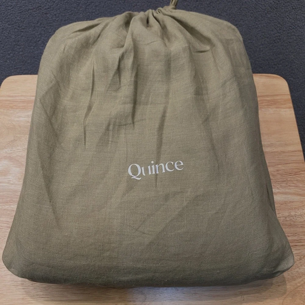 Quince European Linen Duvet Cover Full/Queen Size Aloe Green DUVET COVER ONLY